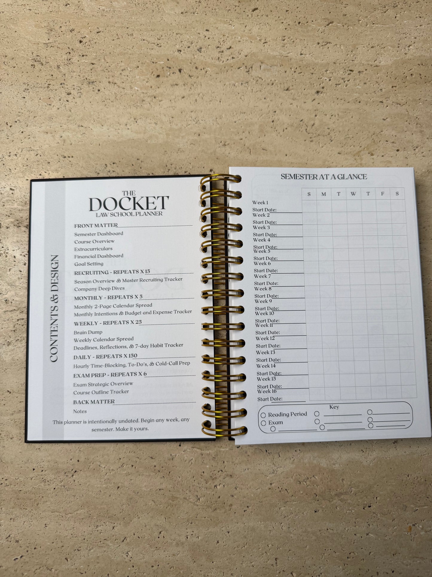 The Docket Law School Semester Planner